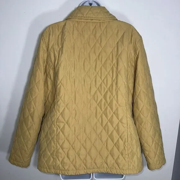 Barbour Mustard Yellow Shaped Microfibre Quilt Short Jacket Women Size XL/ 14 - Picture 5 of 12